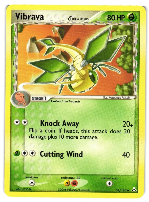 Pokemon TGC Vibrava Delta Species Uncommon Holon Phantoms 54/110 LP