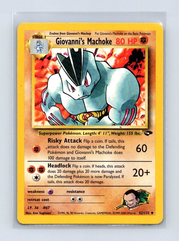 Giovanni’s Machoke 42/132 Uncommon Gym Challenge Pokemon Unlimited LP