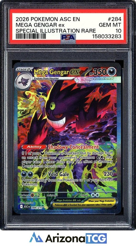 Pokemon 2026 Mega Gengar ex 284/217 SIR Ascended Heroes GEM MINT PSA 10