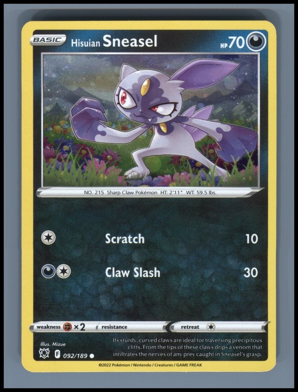 Hisuian Sneasel (Cosmos Holo) 92/189 Holo Promo Deck Exclusives Pokemon Holo NM