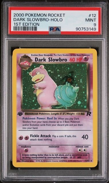 2000 POKEMON ROCKET 1ST EDITION #12 DARK SLOWBRO-HOLO PSA 9