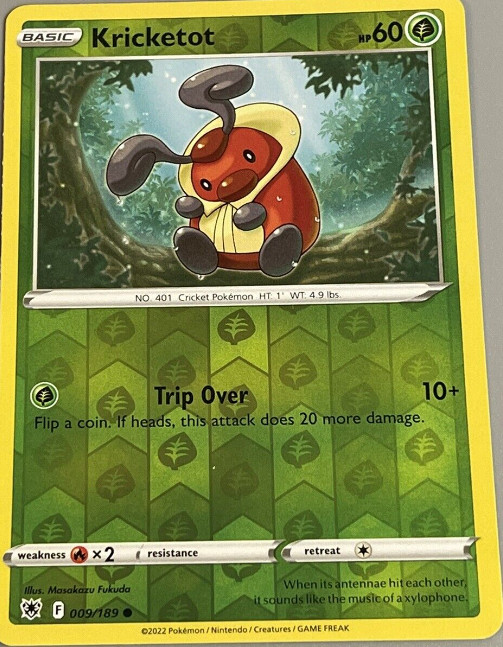 Kricketot – 009/189 Rev Holo – Pokemon SWSH10 Astral Radiance M/NM – New