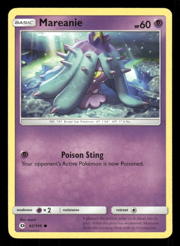 Mareanie 62/149 C SM Base Set LP Pokemon