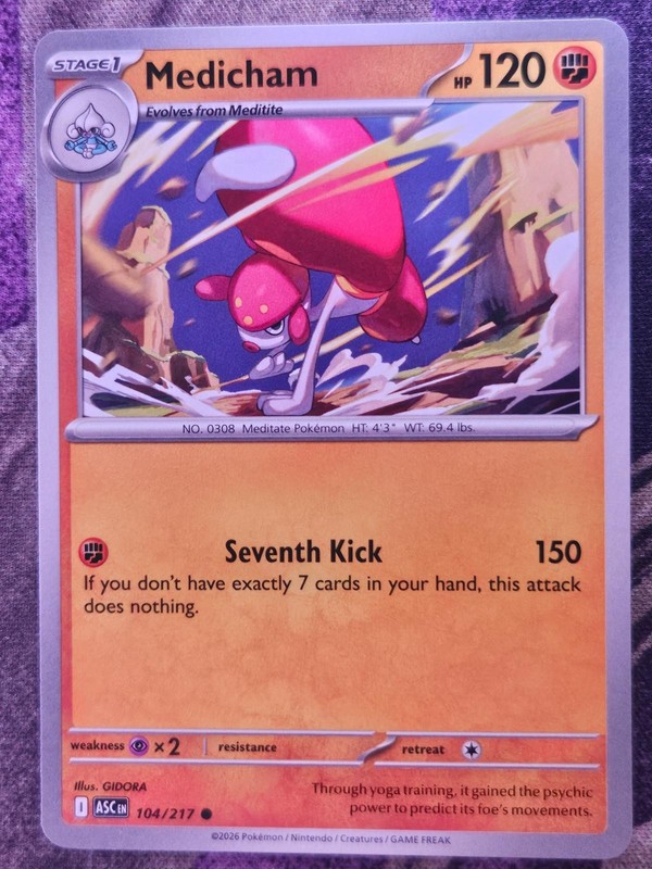 Medicham 104/217 Common Ascended Heroes Pokemon Near Mint