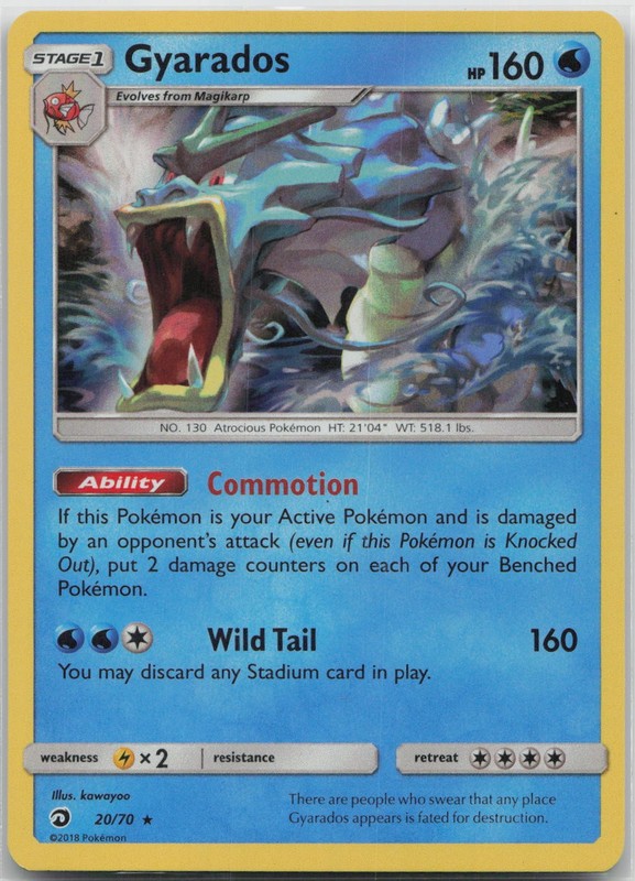 Pokemon Gyarados 20/70 Holo R Dragon Majesty Holo NM