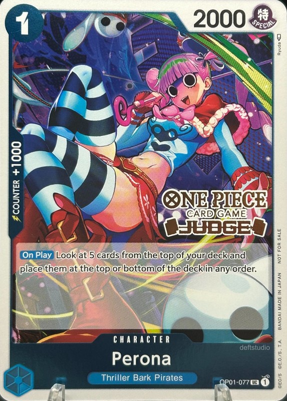 • Perona • OP01-077 Judge Pack Vol 2 Stamp Promo Foil One Piece TCG NM