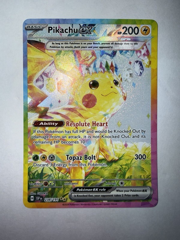 Pokemon TCG Pikachu ex #238/191 Surging Sparks SIR NM Condition