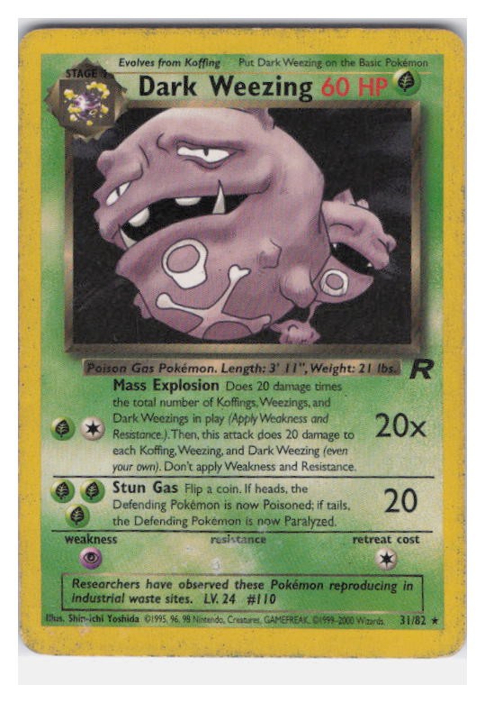 Dark Weezing (31) Unlimited Rare Team Rocket 31/82 NM