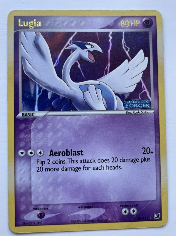 Lugia 29/115 Unseen Forces Stamped Reverse Holo Rare Heavily Played (2) 2005