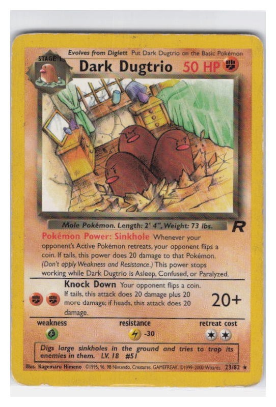 Dark Dugtrio (23) Unlimited Rare Team Rocket 23/82 NM