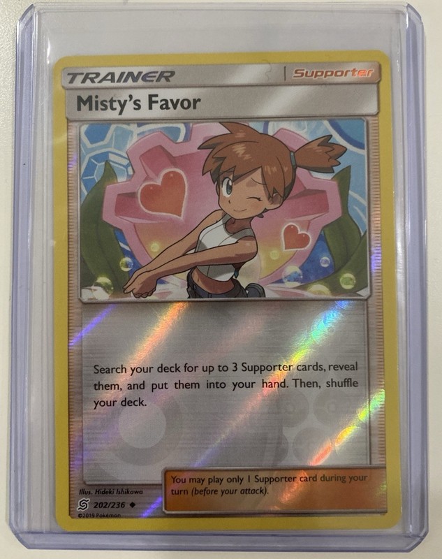 Misty’s Favor #202/236 Reverse Holofoil Pokémon Card – Unified Minds NM/M