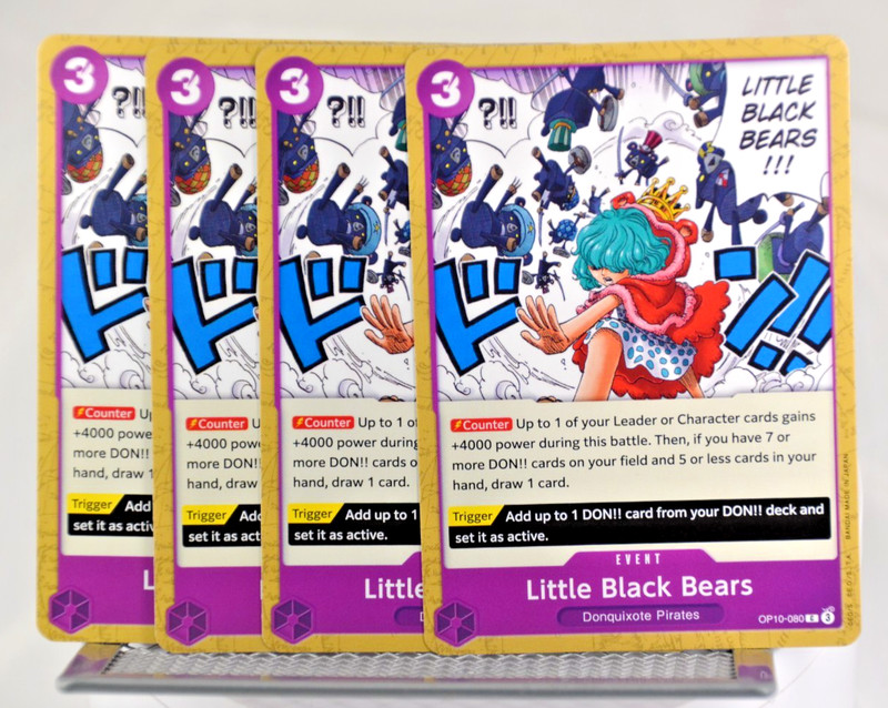 OP10-080 Little Black Bears (C) Royal Blood One Piece CCG x4 Playset