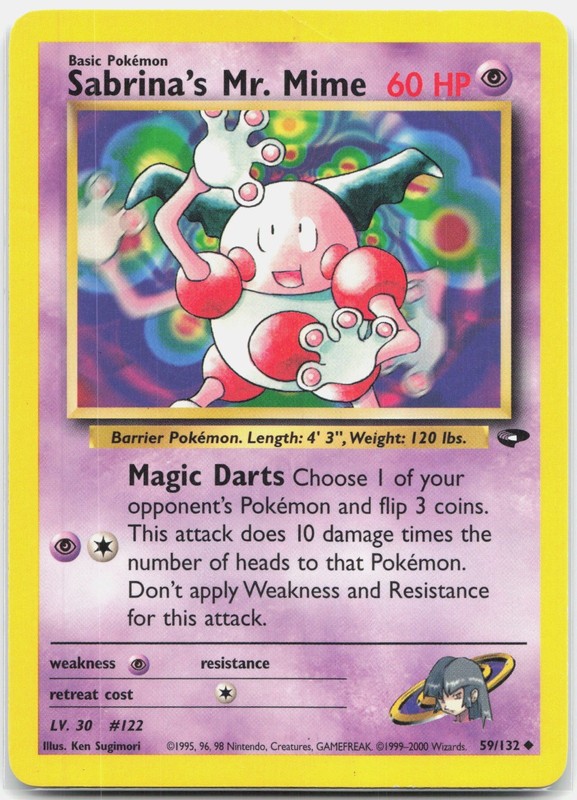 Sabrina’s Mr. Mime Uncommon Gym Challenge G2 Psychic Unlimited 059/132 2000 LP