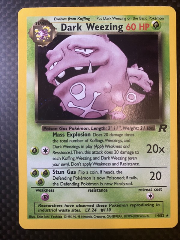 Pokemon TCG Dark Weezing 31/82 Team Rocket Unlimited Holo Rare