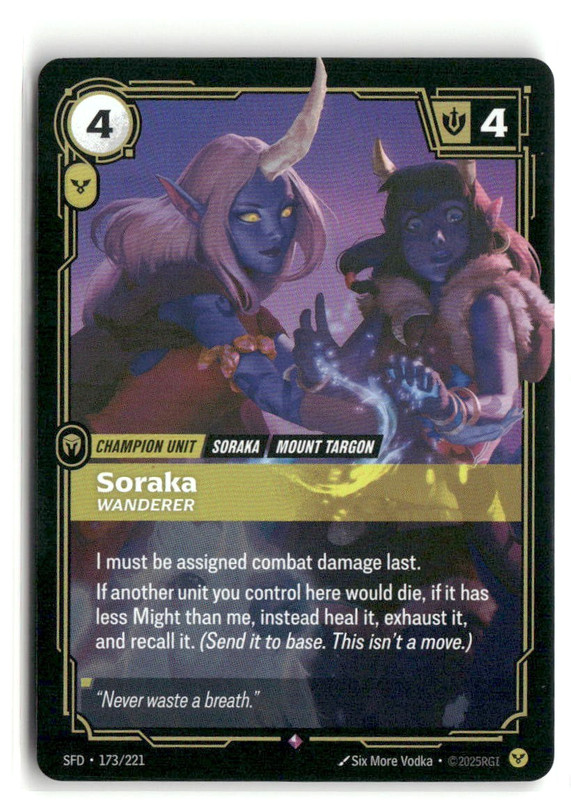 Soraka Wanderer 173/221 FOIL Spiritforged Riftbound