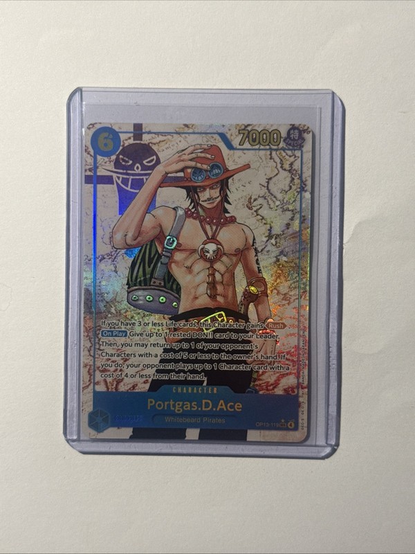 Portgas D Ace Alt Art Foil Parallel One Piece Carry On His Will OP13-119 SEC