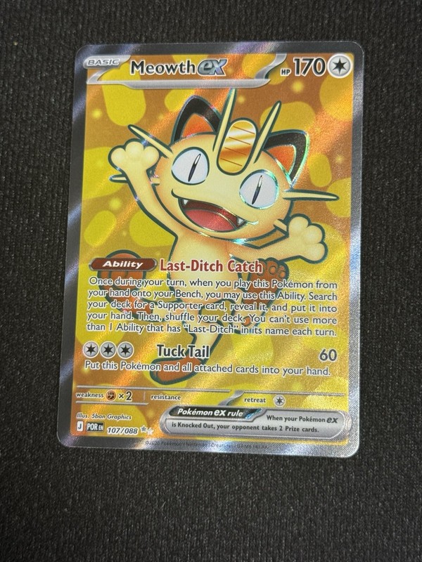 Pokémon TCG Meowth Ex 107/088 Perfect Order Ultra Rare