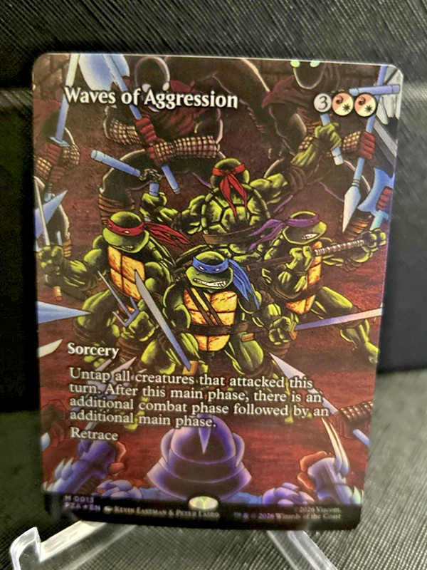 Waves of Aggression (Borderless) Foil M 0013 MTG Teenage Mutant Ninja Turtles NM