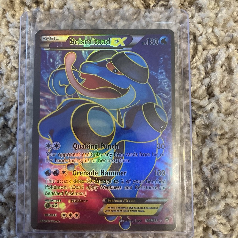 Pokemon TCG Seismitoad EX Full Art Holo Card XY-Furious Fists 106/111