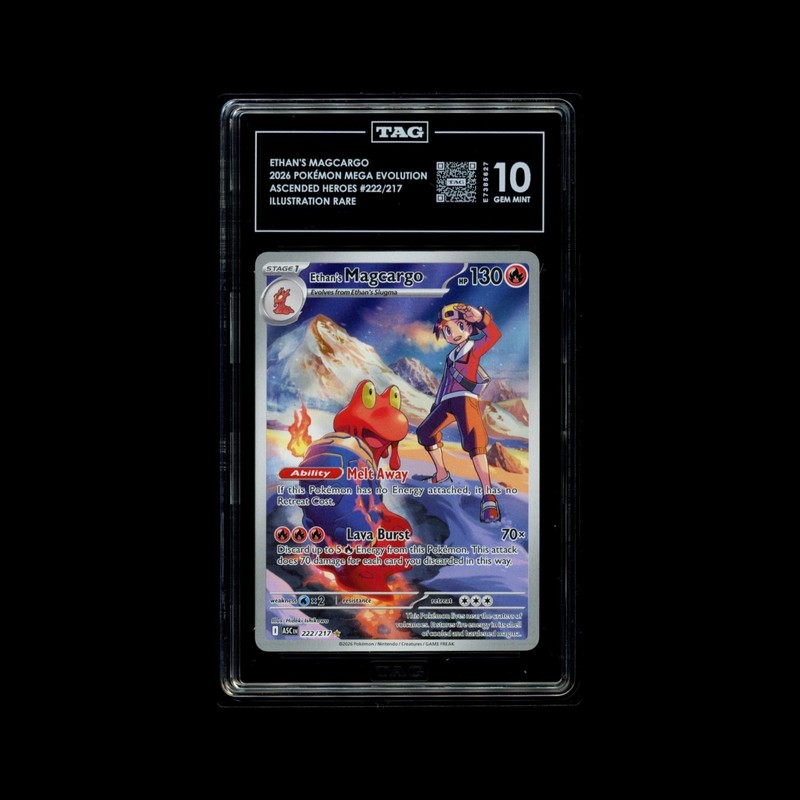 TAG 10 Ethan’s Magcargo 222/217 Me: Ascended Heroes Holo