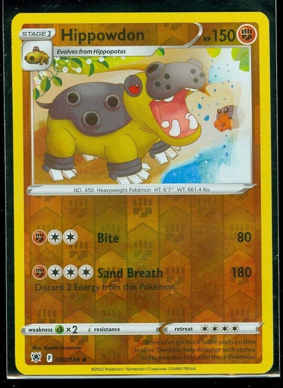 Hippowdon (080/189) – Reverse Holo-Pokemon SWSH10 Astral Radiance M/NM -NEW