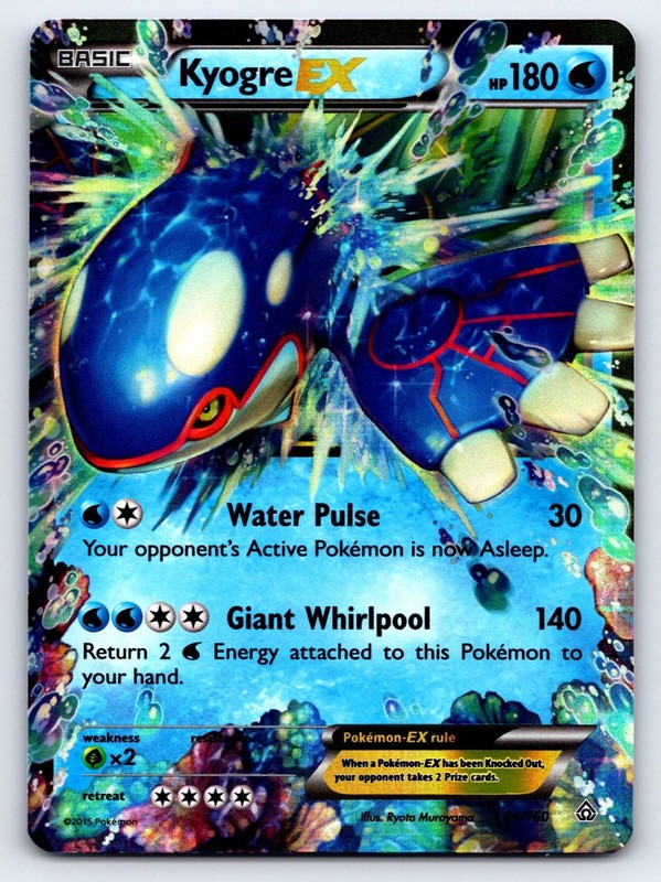 Kyogre EX 54/160 Holo EX Rare Primal Clash Pokemon Lightly Played
