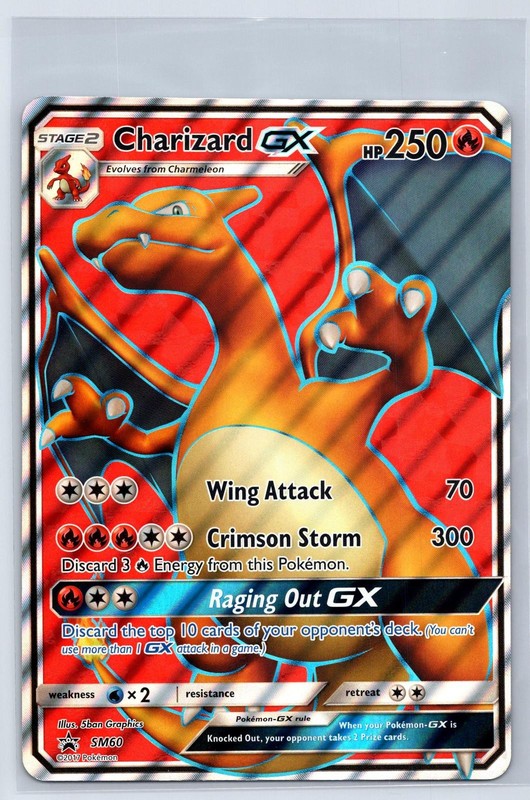 jumbo Charizard GX – SM60 Holo Promo Sun & Moon Promo Pokemon Lightly Played