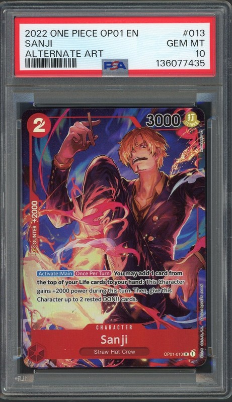 PSA 10 Sanji (Alt Art) Romance Dawn OP01-013 EN One Piece B22