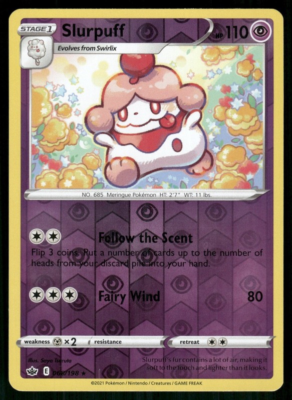 Slurpuff Reverse Holo Rare SWSH06: Chilling Reign 068/198 NM