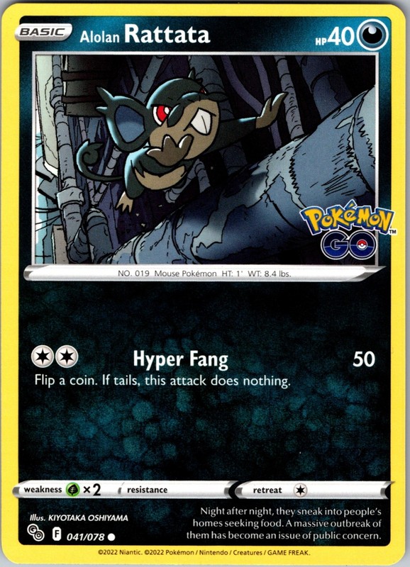 Alolan Rattata 041/078 Common Regular Pokemon GO NM