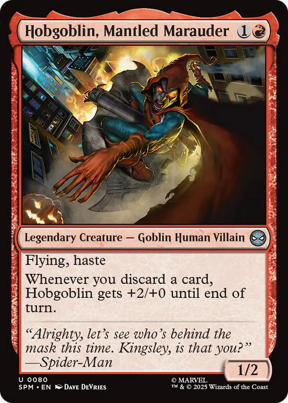 x1 Hobgoblin, Mantled Marauder SPM Spider-Man MTG 80 M/NM 1x