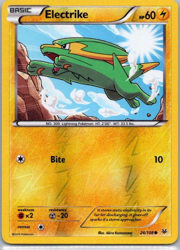 Pokemon TCG Electrike 24/108 Roaring Skies Rev Holo LP
