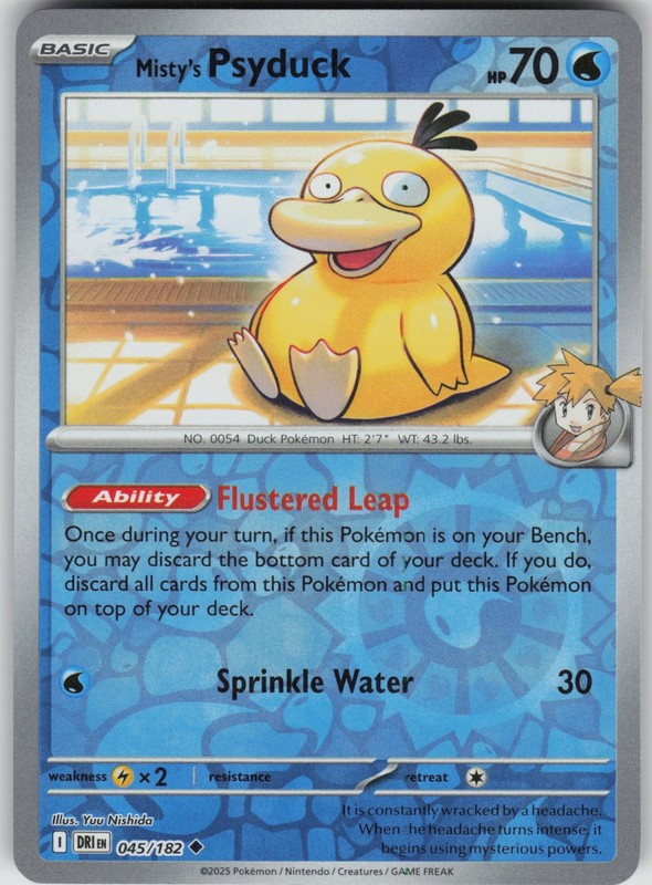 Misty’s Psyduck 045/182 Reverse Holo Uncommon SV10: Destined Rivals NM