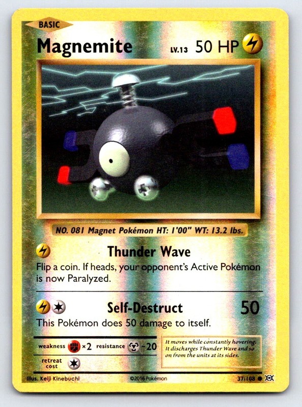 Magnemite 37/108 Common Evolutions Pokemon Reverse Holo Lightly Played