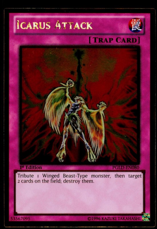 Icarus Attack – PGLD-EN080 NM Gold Rare Premium Gold Yu-Gi-Oh 1st Edition