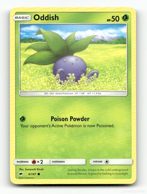 ODDISH BURNING SHADOWS 4/147 POKEMON NM/M