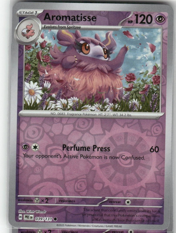 Aromatisse 039/131 Reverse Holo Prismatic Evolutions Pokemon TCG