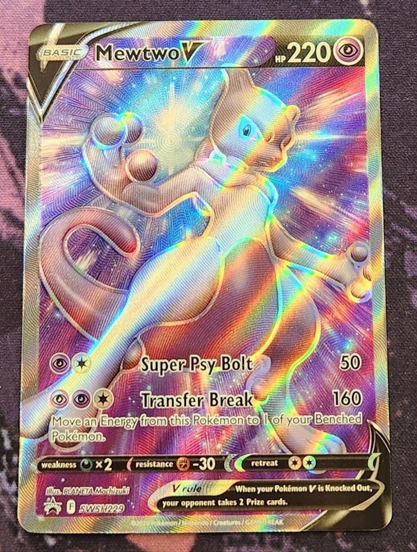 Pokemon: SWSH: Sword & Shield Promo Cards: Holofoil Mewtwo V: LP Condition
