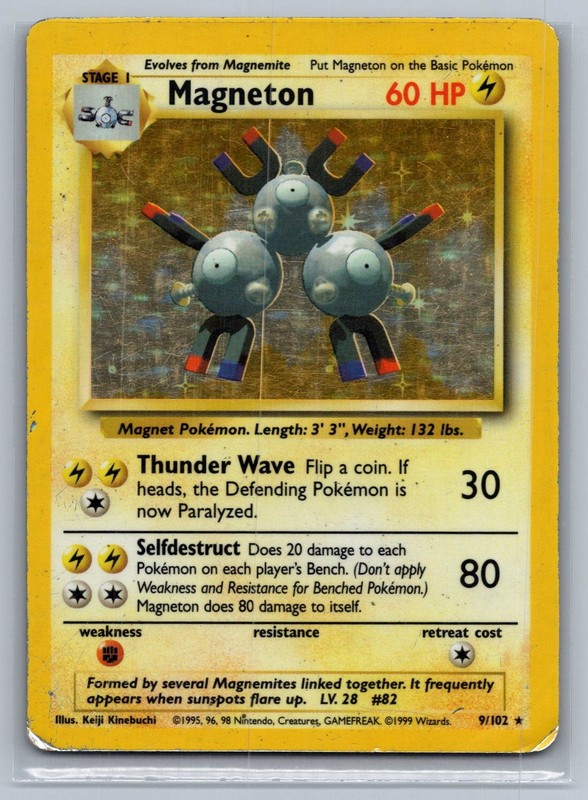 Magneton Holo Rare Base Set 009/102 HP