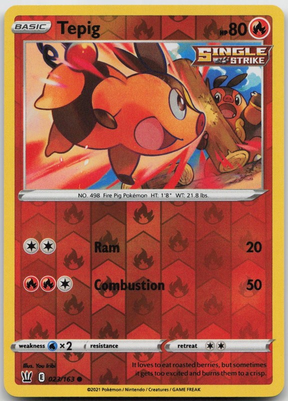 Pokemon Tepig 023/163 C Battle Styles Reverse Holo NM