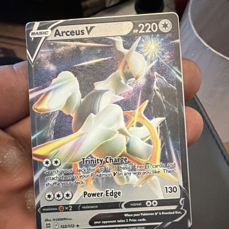 Pokémon Arceus V Brilliant Stars Rare Holo V 122/172 220 HP English 2022