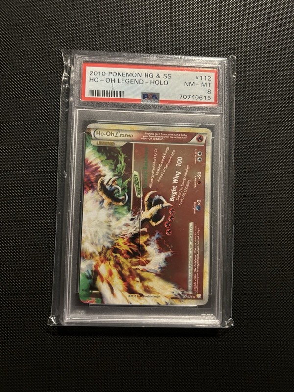 2010 Pokemon HGSS Ho-Oh LEGEND Bottom 112/123 Holo Ultra Rare PSA 8
