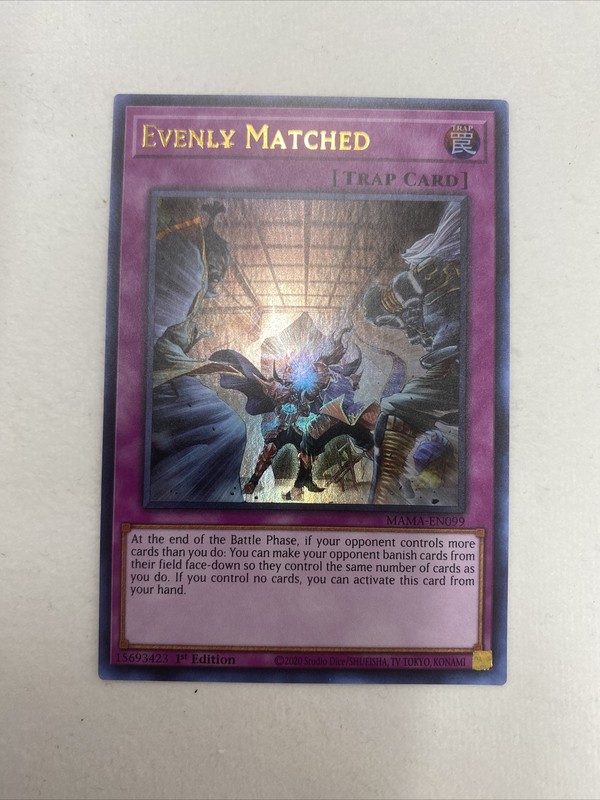 🔥Yugioh MAMA-EN099 Evenly Matched ULTRA RARE NM 1ST EDITION
