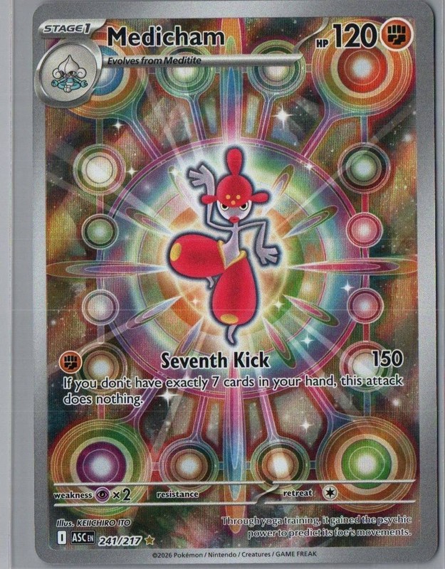 Medicham 241/217 Illustration Rare Ascended Heroes Pokemon Near Mint