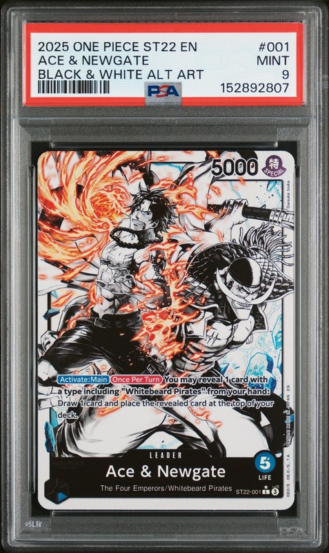 2025 ONE PIECE STARTER DECK ST22-ACE & NEWGATE #001 ACE & NEWGATE PSA 9