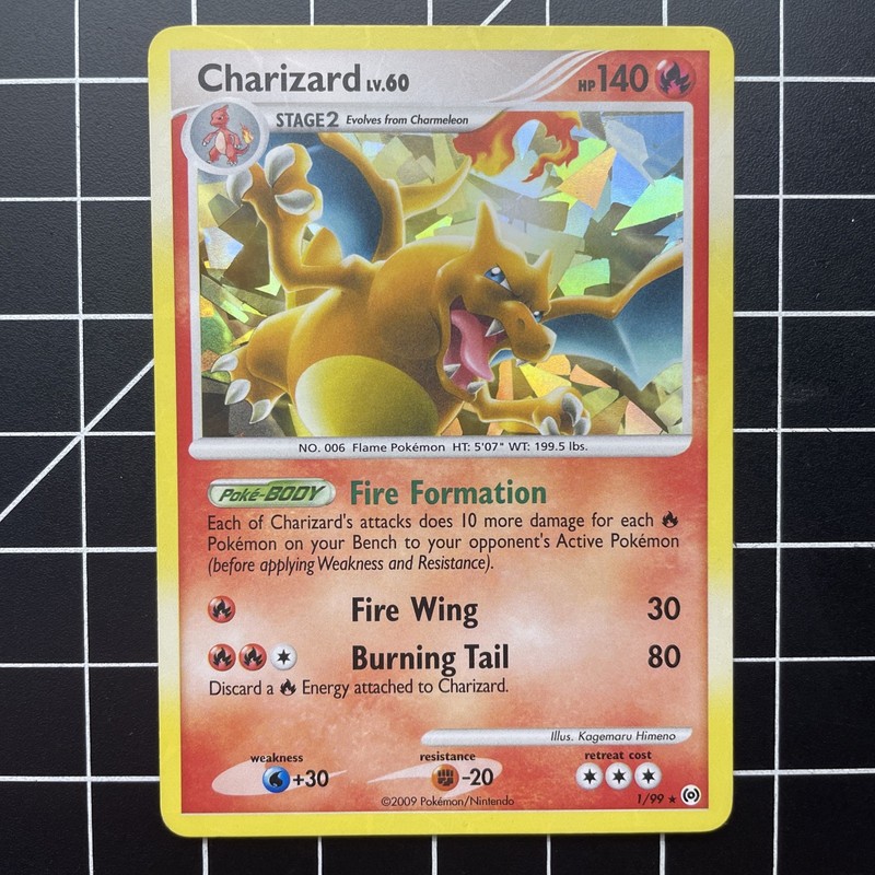 Charizard LV. 60 1/99 Cracked Ice Holo 2009 Promo Pokémon TCG LP