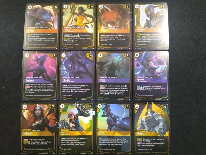 RIFTBOUND UNLEASHED 24 CARD CHAMPION UNIT RARE FOILS SET