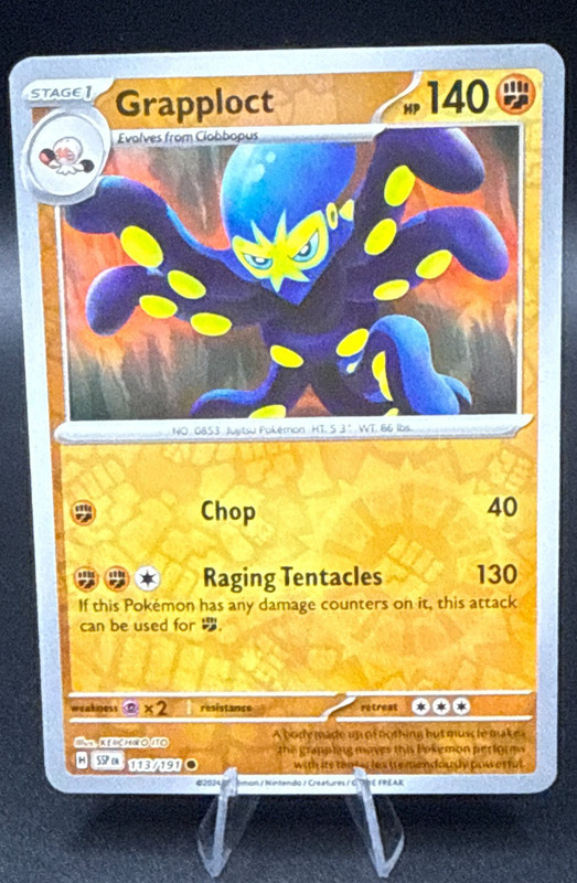 Grapploct 113/191 Common Surging Sparks Pokemon Reverse Holo Near Mint