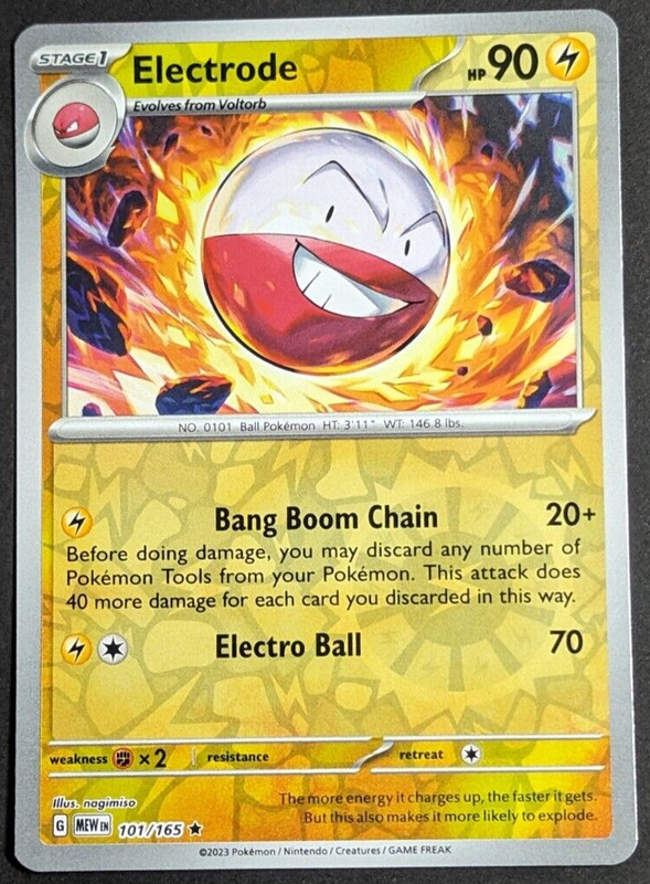 Electrode Reverse Holo NM 101/165 Scarlet & Violet 151 Pokemon Card