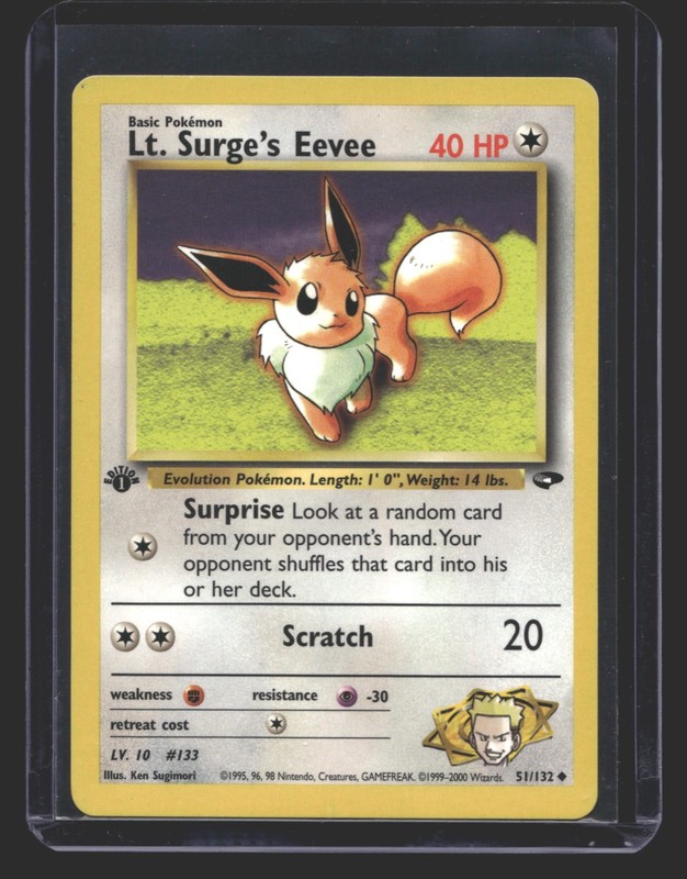 Lt. Surge’s Eevee 1st Edition Uncommon Gym Challenge 051/132 NM